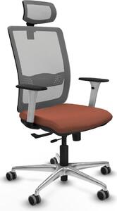 Sedia da ufficio Piqueras y Crespo, modello 1B086G2, colore marrone e grigio