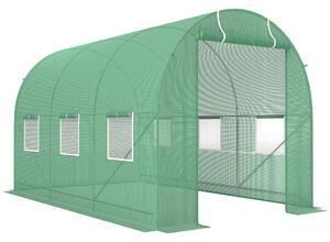 Outsunny Serra da Giardino 3.5 x 2 x 2m Serra con Tetto Arrotondato per Piante Verde|Aosom