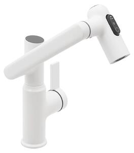 Rubinetto a LED – Miscelatore per cucina e bagno – Bocchetta girevole e flessibile – Indicatore di temperatura a LED – Controllo touch – Acqua calda e fredda – Bianco