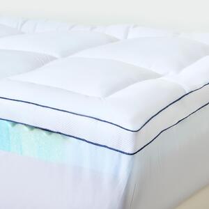Coprimaterasso NicePlus con piumino, 180x200x7 cm, schiuma gel a 5 zone - Per un sonno ristoratore, rete a maglie a 360° adatta a tutti i materassi, H2/H3
