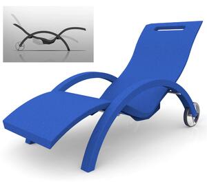 Lettino chaise longue Inclinabile con Ruote, per Bordo Piscina, SPA, Arkema Design Serendipity Dimensioni 144-171x59x h 69-100 cm -14 kg BLU
