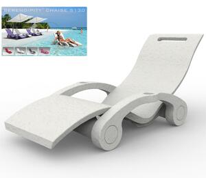 Lettino chaise longue Galleggiante, per Piscine, SPA, Arkema Design Serendipity Dimensioni 180x60xh 70 cm -24 kg Bianco
