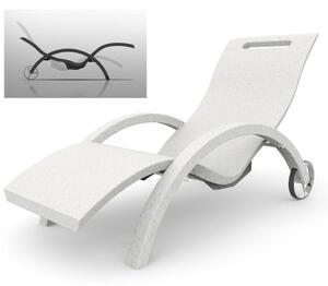 Lettino chaise longue Inclinabile con Ruote, per Bordo Piscina, SPA, Arkema Design Serendipity Dimensioni 144-171x59x h 69-100 cm -14 kg Bianco