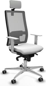 Sedia da ufficio con poggiatesta, modello Horna Piqueras y Crespo 4B086G2, colore bianco