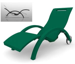 Lettino chaise longue Inclinabile con Ruote, per Bordo Piscina, SPA, Arkema Design Serendipity Dimensioni 144-171x59x h 69-100 cm -14 kg Verde