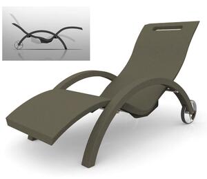 Lettino chaise longue Inclinabile con Ruote, per Bordo Piscina, SPA, Arkema Design Serendipity Dimensioni 144-171x59x h 69-100 cm -14 kg Tortora