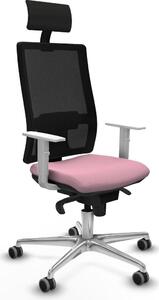 Sedia da ufficio con poggiatesta, modello Piqueras y Crespo 4B086G1, colore rosa