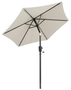 Outsunny Ombrellone da Giardino Inclinabile 2x2 m a 6 Stecche con Manovella, in Metallo e Poliestere Grigio Chiaro | Aosom Italy