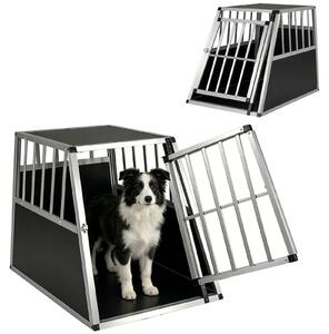 Trasportino per cani KOMFOTTEU, adatto all'auto, con sistema di chiusura di sicurezza, leggero e stabile, realizzato in alluminio, ideale per il bagagliaio, il sedile posteriore e per l'uso domestico (91 x 65 x 69,5 cm)