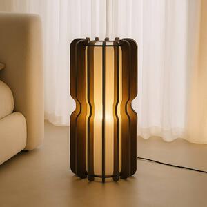 Lampada da terra Juneta Lucande, Legno scuro, Soggiorno / Sala da pranzo, Legno, Scandinavo, Lampada da terra