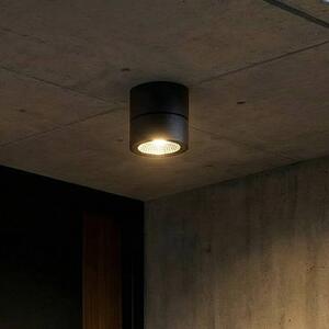 Faretto da soffitto LED Lindby Nolivar, nero, Ø 9 cm, IP54 Nolivar, Nero, Bagno, Alluminio, Moderno, Lampada LED da esterni