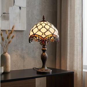 Brilagi - Lampada da tavolo stile Tiffany Avorio 1xE27/60W/230V