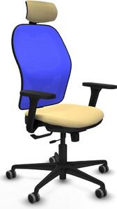 Sedia da ufficio con poggiatesta, modello Jorquera Piqueras y Crespo 3D036G2, colore crema