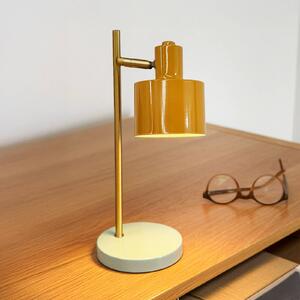 Dyberg Larsen Lampada da tavolo Ocean Mini, dimmerabile, Giallo / Arancione, Soggiorno / Sala da pranzo, Metallo, Scandinavo, Lampada da tavolo