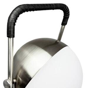 Dyberg Larsen Lampada da tavolo a LED ricaricabile Mova, nera, IP44 dimmerabile, Cromo / Argento, Soggiorno / Sala da pranzo, Metallo, Scandinavo