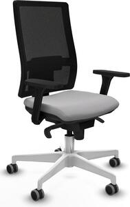 Sedia da ufficio Piqueras y Crespo, modello 3D026G0, colore grigio chiaro