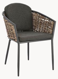 Set di 4 sedie da giardino impilabili con braccioli Maribela