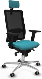 Sedia da ufficio con poggiatesta, modello Horna Piqueras y Crespo 2D086G2, colore turchese