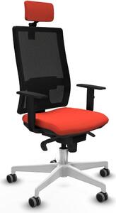 Sedia da ufficio Piqueras y Crespo, modello 1D026G2, color arancione scuro