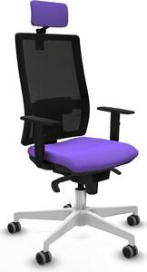 Sedia da ufficio con poggiatesta, marca Piqueras y Crespo, modello 1D026G2, colore lilla