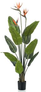 Emerald Strelitzia Pianta Artificiale in Vaso con Fiori 120 cm