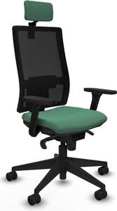 Sedia da ufficio Horna Piqueras y Crespo, modello 3D066N2, colore verde smeraldo