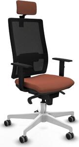 Sedia da ufficio con poggiatesta, modello Horna Piqueras y Crespo 1D026G2, colore marrone