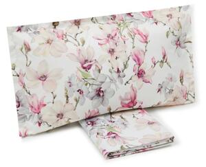 Copripiumino Con Federe In Percalle Elegant Flowers Matrimoniale - 255X255 + 2 Federe50X80 Emporium Floreale Bianco Caleffi