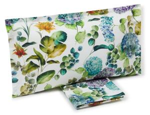 Copripiumino Con Federe In Percalle Hydrangea-jungle Matrimoniale - 255X255 + 2 Federe50X80 Emporium Floreale Bianco Caleffi