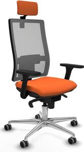 Sedia da ufficio con poggiatesta, modello Horna Piqueras y Crespo 3D086G2, colore arancione