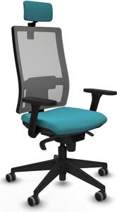 Sedia da ufficio Piqueras y Crespo, modello 3D066G2, colore turchese