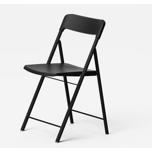 SediA pieghevoli richiudibili ZETA Altezza seduta 45 cm Pezzi con struttura Alluminio verniciata Nero. chiusa ingombra solo 5 cm seduta e schienale in plastica Nero