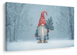 Quadro su tela Natalizio – Folletto invernale nel bosco