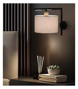 PUB APPLIQUE BIANCA O NERA CON PARALUME D20 CM IN TESSUTO DI LINO 3 COLORI LAMPADINA ATTACCO E27
