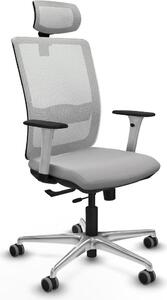 Sedia da ufficio Piqueras y Crespo, modello 1B086G2, colore grigio chiaro