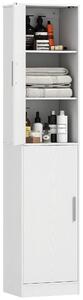 Mobile da Bagno a Colonna 40x35x180 cm con 2 Armadietti in Legno Bianco