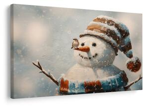 Quadro su tela Natalizio – Felice pupazzo di neve