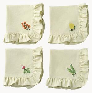 Set di 4 tovaglioli in cotone ricamato Lovisa