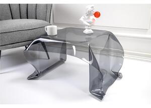 Tavolino, Basso da Th� Drappeggi d�autore Dimensioni 60x75x h 40 cm, Corpo Fum� plexiglass 3 mm portata massima 8 kg