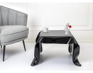 Tavolino, Basso da Th� Drappeggi d�autore Dimensioni 60x75x h 40 cm, Corpo Nero plexiglass 3 mm portata massima 8 kg