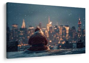 Quadro su tela – Babbo Natale in città