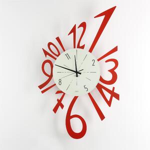 Orologio Da Muro Struttura in metallo e quadrante in vetro NUMERICO Dimensioni 43x70 cm lancette Colore nero , Numeri Arabi realizzato in rosso