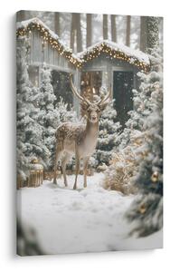 Quadro su tela Natalizio – Favola invernale nel bosco