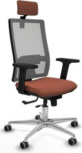 Sedia da ufficio con poggiatesta, modello Horna Traslack, marca Piqueras y Crespo, codice prodotto 2D086G2, colore marrone