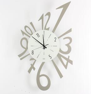 Orologio Da Muro Struttura in metallo e quadrante in vetro NUMERICO Dimensioni 43x70 cm lancette Colore nero , Numeri Arabi realizzato in tortora