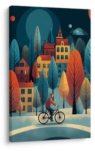 Quadro su tela – Villaggio invernale incantato