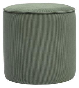Pouf rotondo in velluto a coste verde kaki D40 cm PAUL