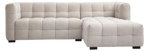 Divano ad angolo destro design 3 posti in tessuto effetto velluto testurizzato beige CORTO
