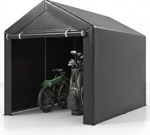 Tenda da garage KOMFOTTEU con porta a zip scorrevole, capanno per attrezzi