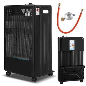 Stufa a gas portatile ISOISL Blue Flame, 2200 W/3800 W, con regolatore di pressione e tubo flessibile, dotata di 5 ruote girevoli